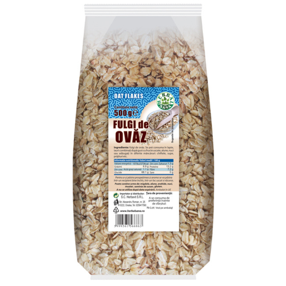 Fulgi de ovaz, 500 g, Herbal Sana