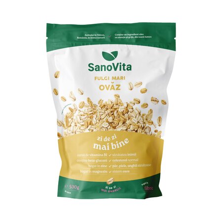 Fulgi de ovaz, 500 g, Sanovita