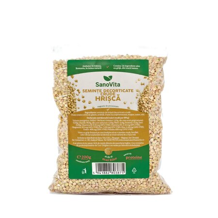 Eticheta Produs Seminte de hrisca decorticate crude, 200 g, Sanovita