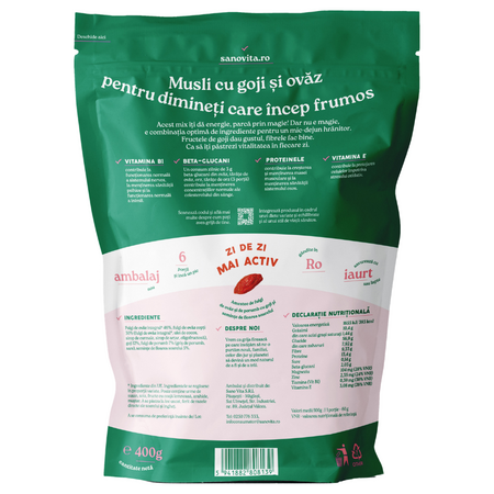 Musli cu goji, 400 g, Sanovita 799073
