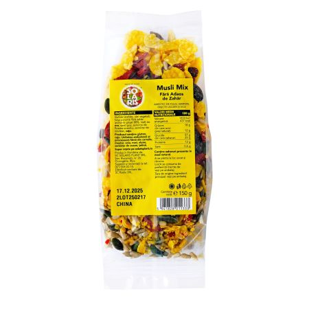 Musli mix fara zahar, 150 g, Solaris 748770