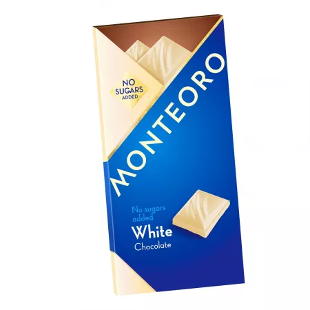 Ciocolata alba fara zahar adaugat, 90 g, Monteoro