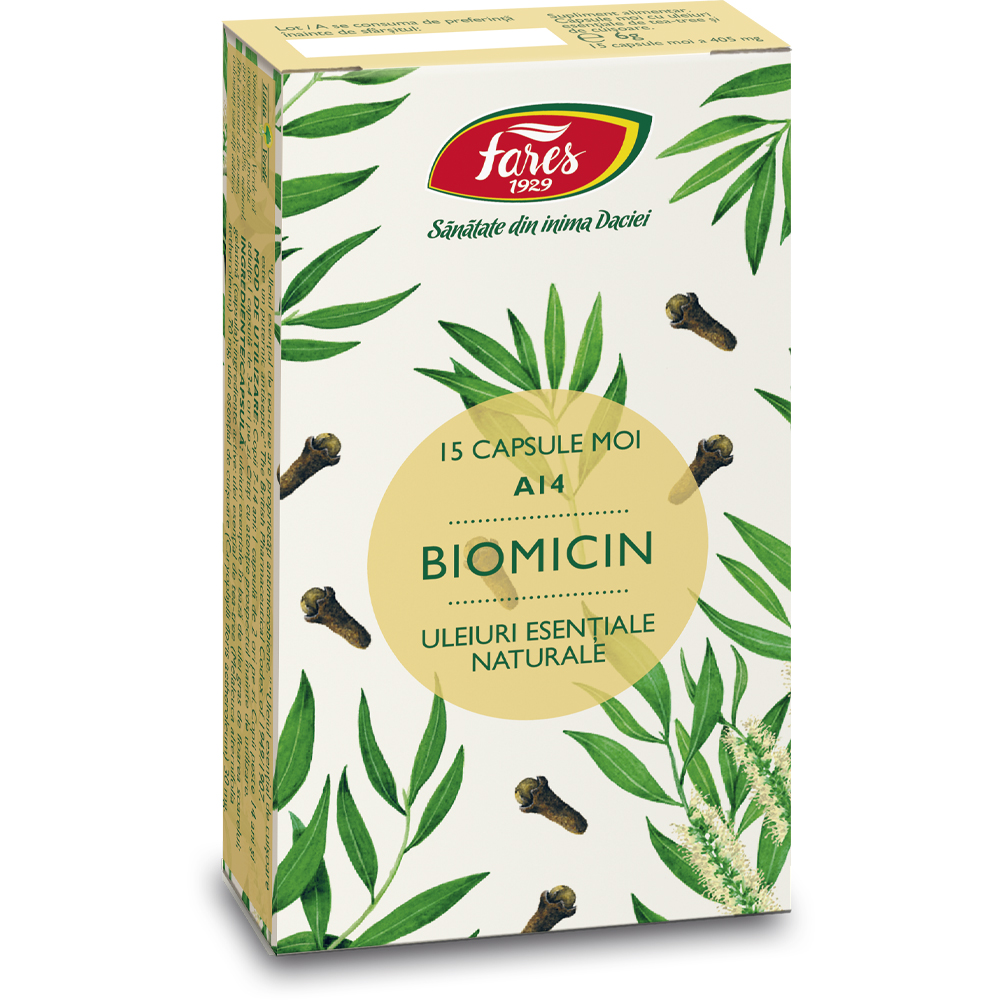 Biomicin, 15 capsule moi, Fares
