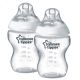 Set 2 biberoane PP cu tetina din silicon Closer to Nature, 2x 260 ml, Tommee Tippee 514004