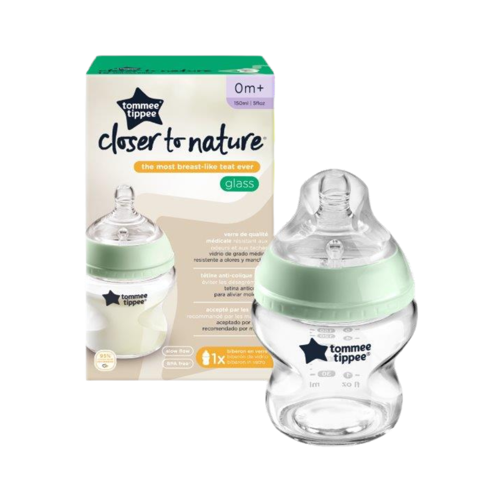 Biberon din sticla Closer to Nature, +0 luni, 150 ml, Tommee Tippee