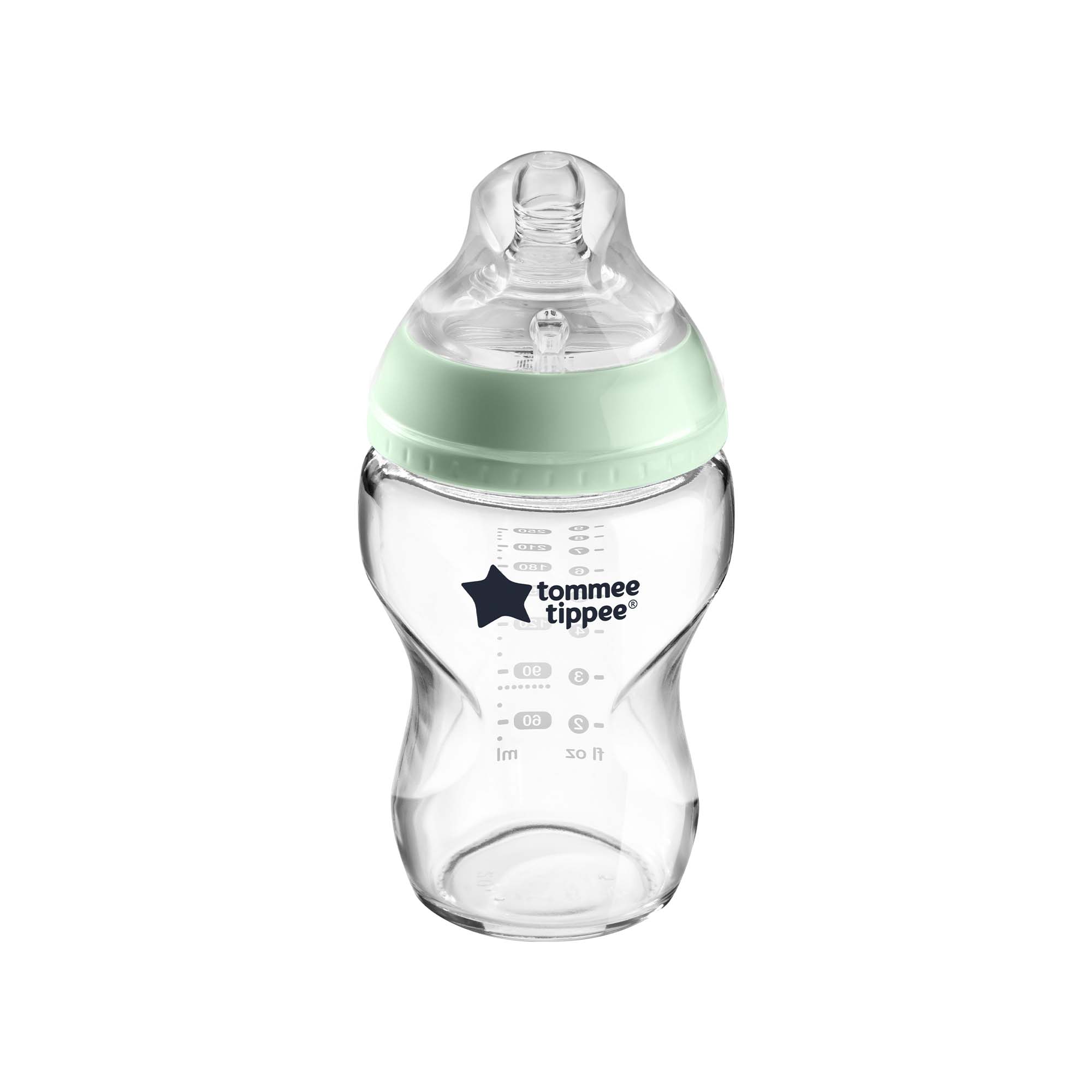 Biberon din sticla tetina silicon Closer to Nature, +0 luni, 250 ml, Tommee Tippee