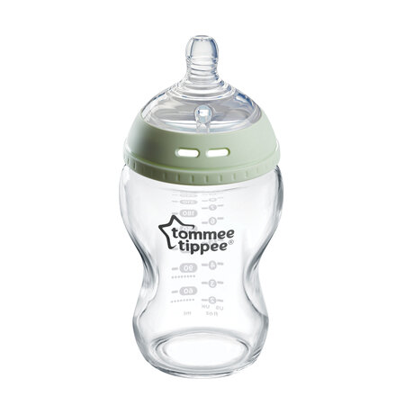 Biberon din sticla Natural Start, 0 luni+, 250 ml, Tommee Tippee 748065