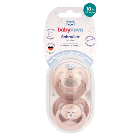Suzete ortodentice, +18 luni, 2 bucati, Diverse Culori, Baby Nova 653306