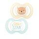 Suzete simetrice decorate fara inel, 6-18 luni, 2 bucati, Diverse Culori, Baby Nova 653281