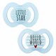 Suzete simetrice decorate fara inel, 0-6 luni, 2 bucati, Diverse Culori, Baby Nova 653324