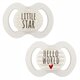 Suzete simetrice decorate fara inel, 0-6 luni, 2 bucati, Diverse Culori, Baby Nova 653325
