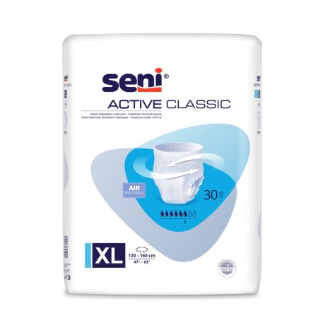 Chilot elastic absorbant Active Classic, Extra Large, 120 - 160 cm, 30 bucati, Seni