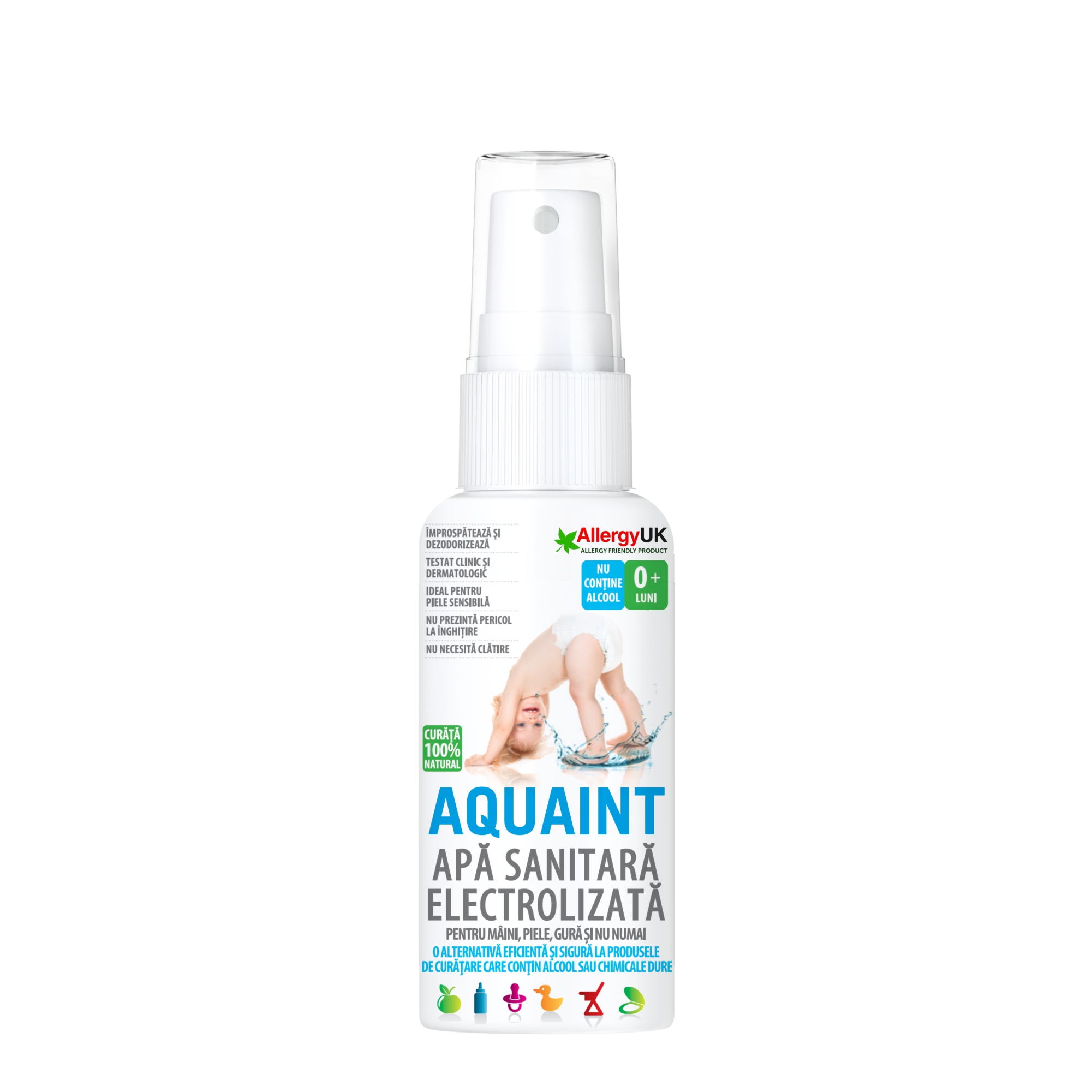 Apa sanitara electrolizata 100% naturala, 50 ml, Aquaint