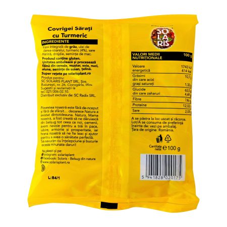 Covrigei sarati cu turmeric, 100 g, Solaris 747218