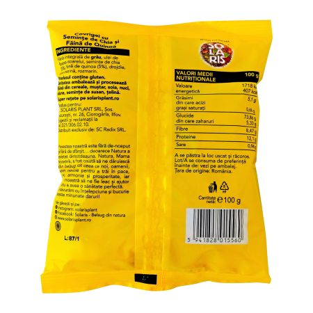 Covrigei cu seminte de chia si faina de quinoa, 100 g, Solaris 747191
