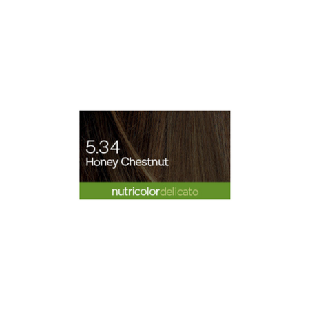 Vopsea permanenta pentru par Nutricolor Delicato, Honey Light Brown 5.34, 140ml, Biokap 681885