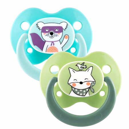 Suzeta din silicon ortodontica, +18 luni, 2 bucati, Diverse Culori, Baby Nova 653349