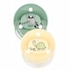 Suzete rotunde cu inel drate multicolore, 0-24 luni, 2 bucati, Diverse Culori, Baby Nova 653314
