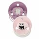Suzete rotunde cu inel drate multicolore, 0-24 luni, 2 bucati, Diverse Culori, Baby Nova 653313
