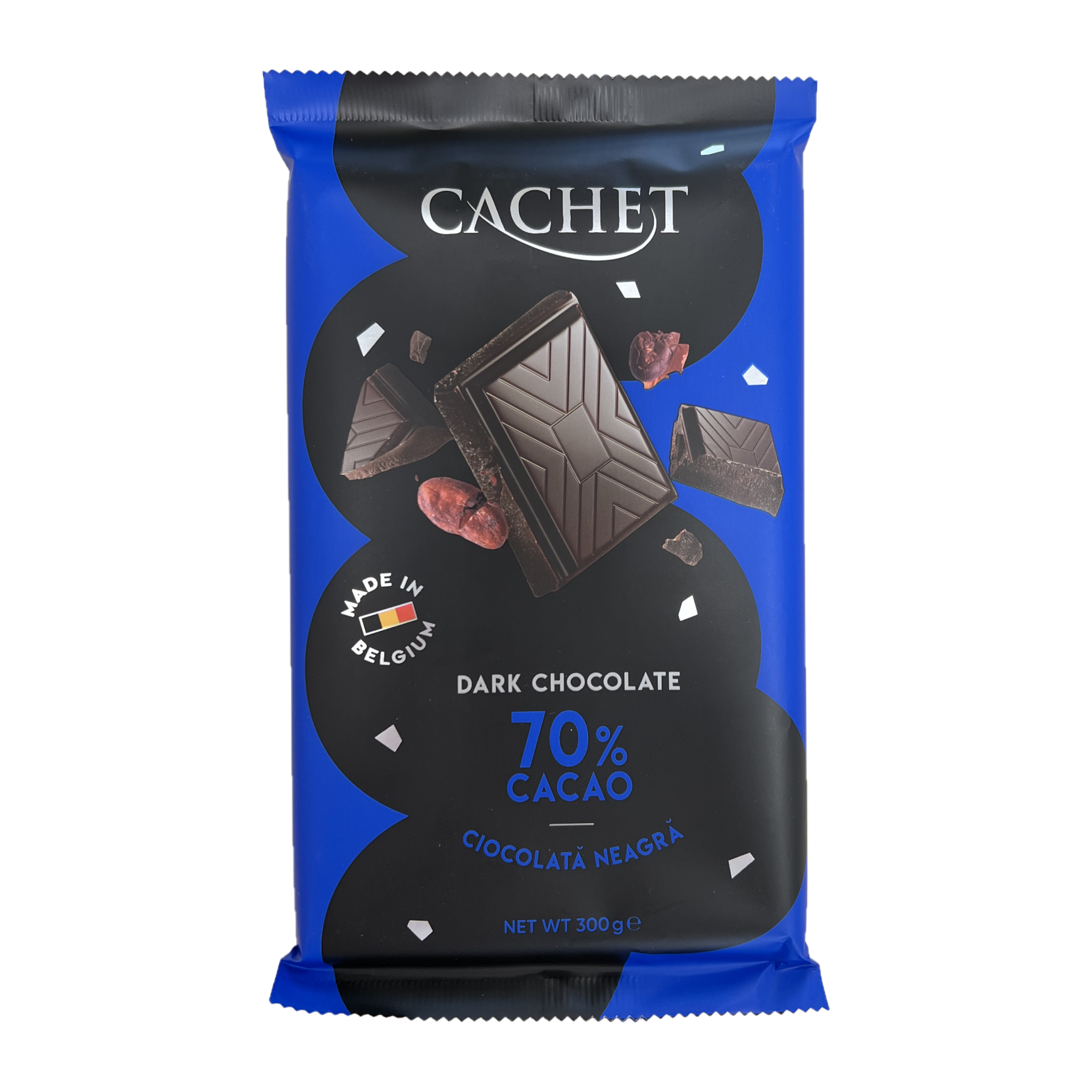 Ciocolata neagra 70%, 300g, Cachet