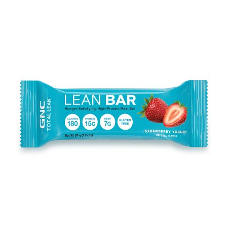 Baton proteic cu fibre, iaurt si capsuni Lean Bar, 50 g