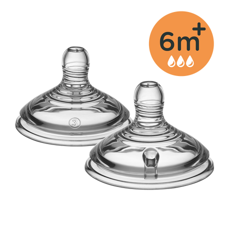 Tetina din silicon anti-colici flux rapid, 6 luni+, 2 bucati, Tommee Tippee 690749