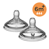 Tetina din silicon anti-colici flux rapid, 6 luni+, 2 bucati, Tommee Tippee