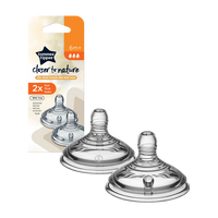 Tetina din silicon anti-colici flux rapid, 6 luni+, 2 bucati, Tommee Tippee