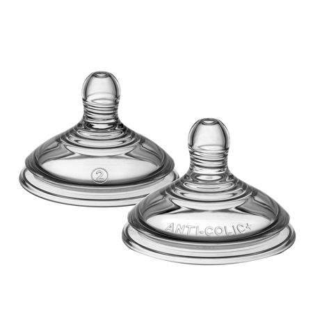 Tetina din silicon anti-colici flux mediu, +3 luni, 2 bucati, Tommee Tippee 670265
