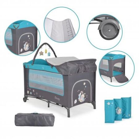 Patut pliabil, Turquoise, Moni Sleepy 542186