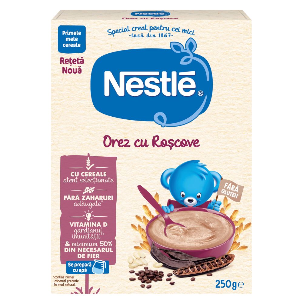 Cereale din orez cu roscove Infant Cereals, +6 luni, 250 g, Nestle