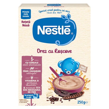 Cereale din orez cu roscove Infant Cereals, +6 luni, 250 g, Nestle