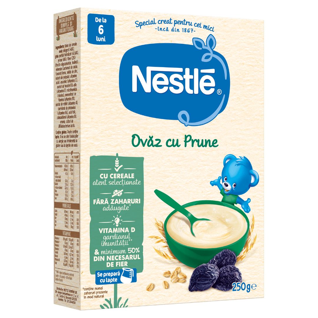 Cereale din ovaz cu prune Infant Cereals, +6 luni, 250 g, Nestle