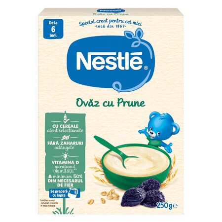 Cereale din ovaz cu prune Infant Cereals, +6 luni, 250 g, Nestle 534382