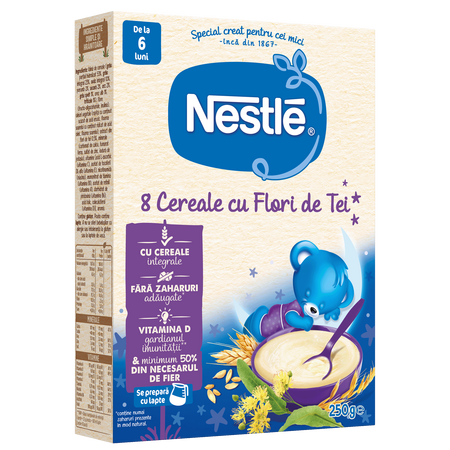 8 Cereale cu Flori de Tei Somn Usor, +6 luni, 250 g, Nestle