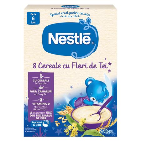 8 Cereale cu Flori de Tei Somn Usor Infant Cereals, +6 luni, 250 g, Nestle 645117