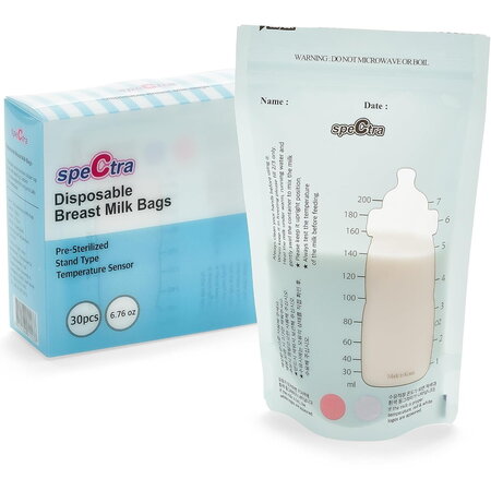 Pungi de depozitare, pentru lapte matern, cu fermoar, 30 bucati, Spectra 700493