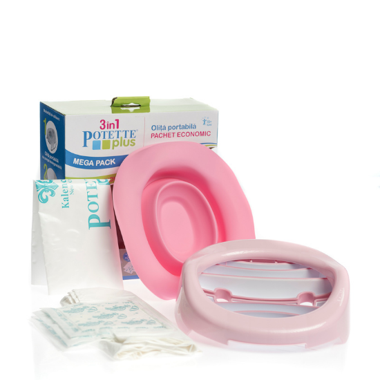 Pachet Olita portabila 3 in1, roz, Potette Plus