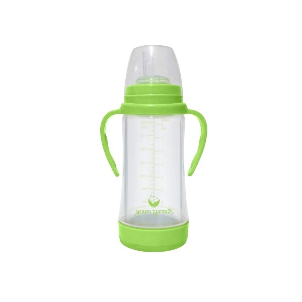 Cana 2 in 1 cu interior de sticla, 236 ml, Verde, Green Sprouts