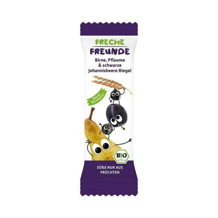 Baton Bio din cereale cu Pere, Prune si Coacaze Negre, 4 x 23 g, Freche Freunde