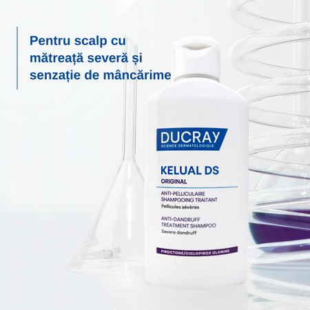 Pachet Sampon tratament dermatocosmetic antimatreata Kelual DS, Original, 2 x 100 ml, Ducray 813313