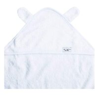 Prosop cu gluga si urechiuse pentru bebelusi, 80x80 cm, Ecru, Tuxi Brands