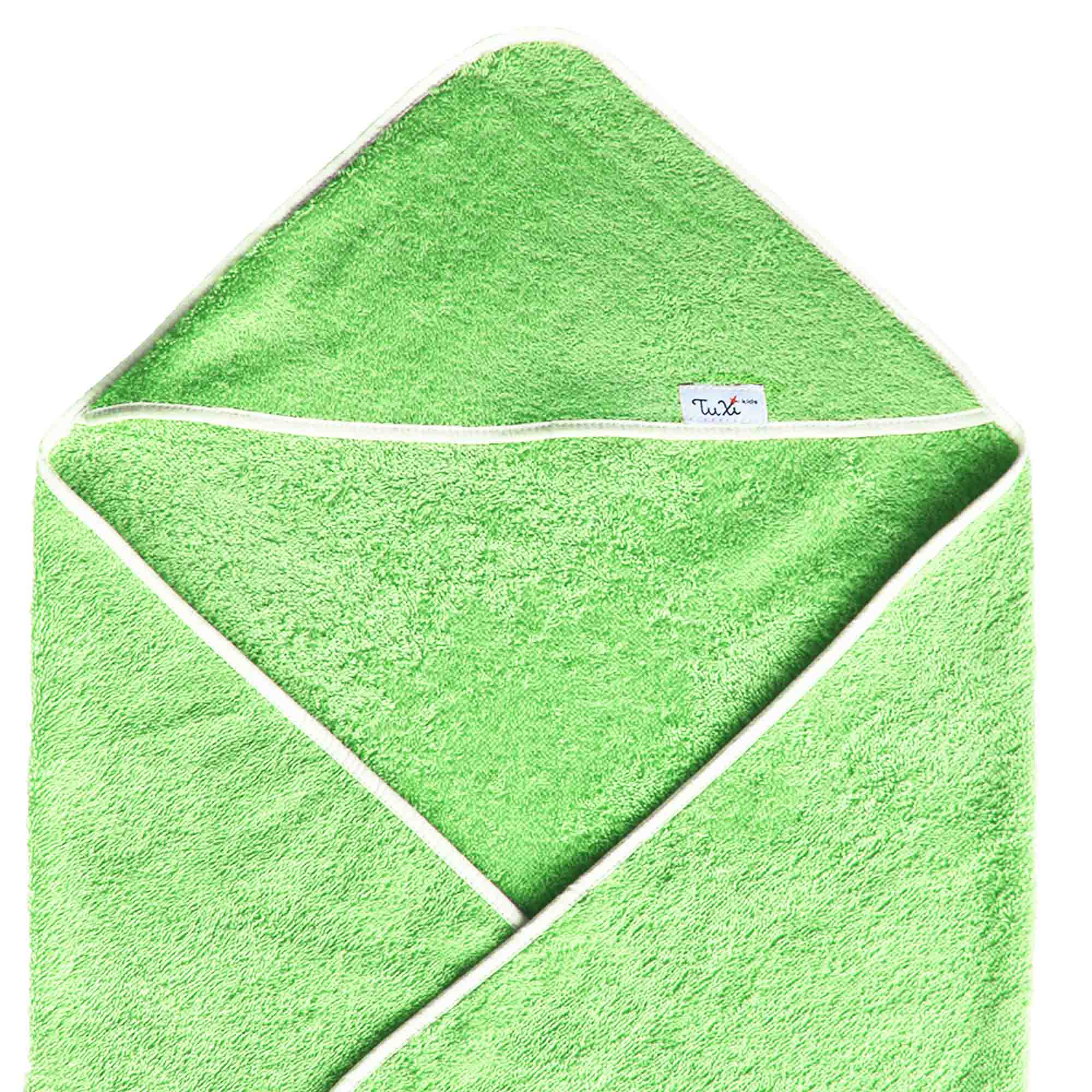 Prosop cu gluga pentru bebelusi, 80x100 cm, Verde, Tuxi Brands