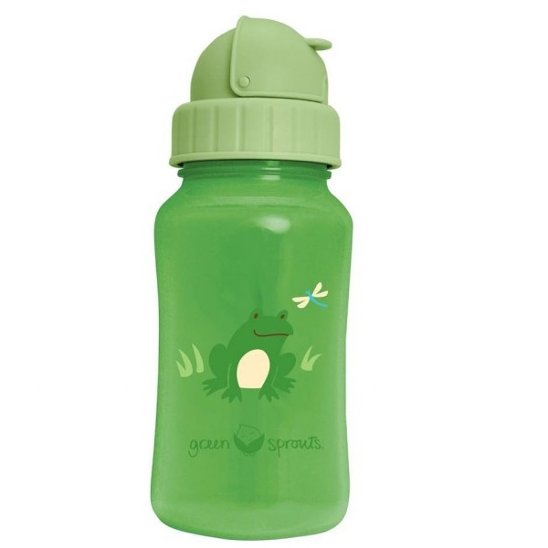 Sticla cu pai din silicon Green, 300 ml, Green Sprouts