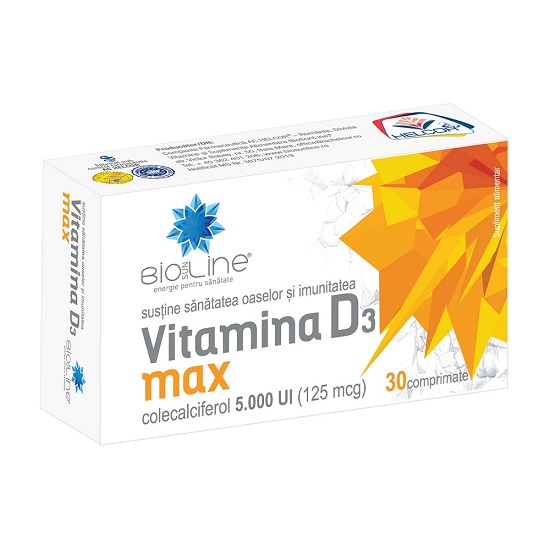 Vitamina D3 Max, 5000 UI, 30 comprimate, BioSunLine