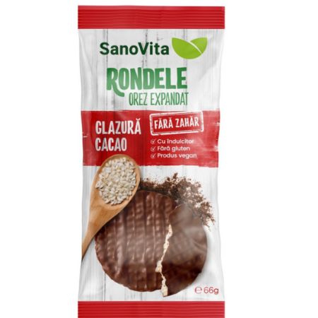 Rondele din orez cu glazura de cacao fara zahar