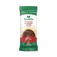 Rondele din orez cu glazura de cacao fara zahar, 66 g, Sanovita