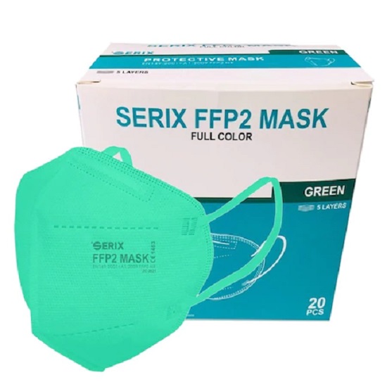 Masti de protectie FFP2, Verde, 20 bucati, Serix