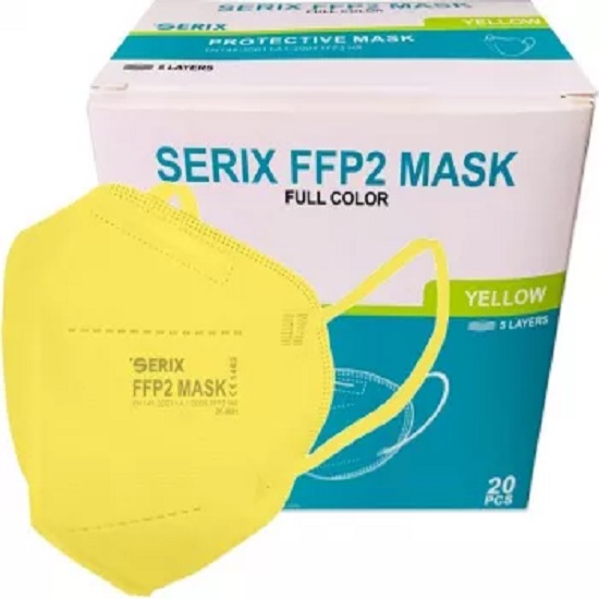 Masti de protectie FFP2, Galben, 20 bucati, Serix