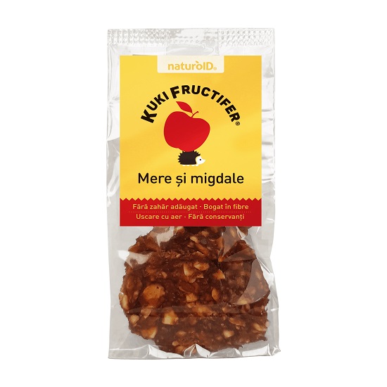 Snack din mere si migdale uscate Kuki Fructifer, 70 g, NaturoID